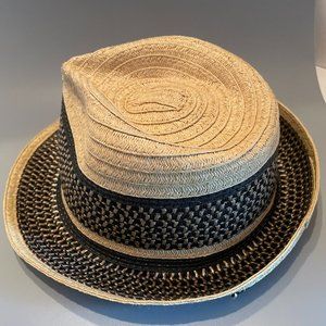 BCBG MAXAZRIA Fedora Hat Straw